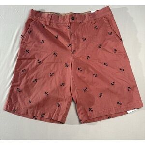 Men's Anchor Print Shorts - Red